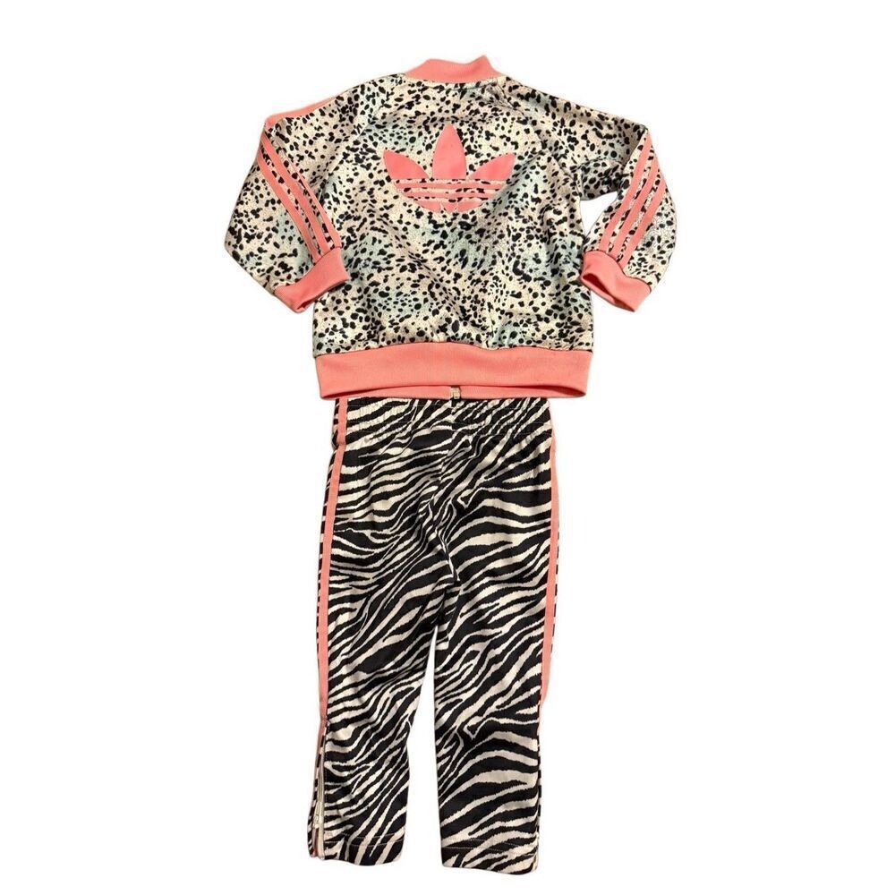 Adidas Originals Leopard Print Track Suit Set Two (2) Piece Outfit 9-12 Months - Picture 2 of 10